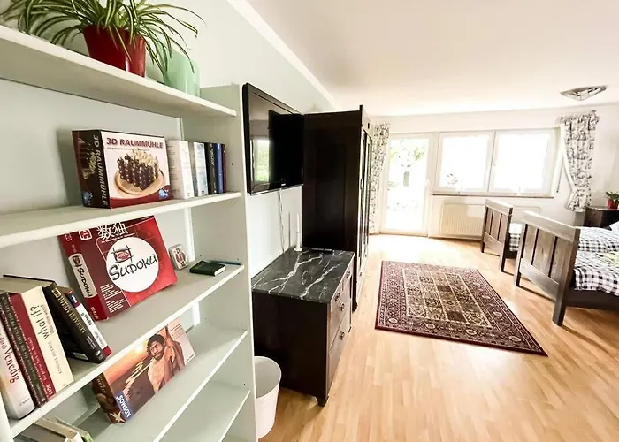Apartment am Auensee mit großer Terrasse, Grill und Privat-Parkplatz